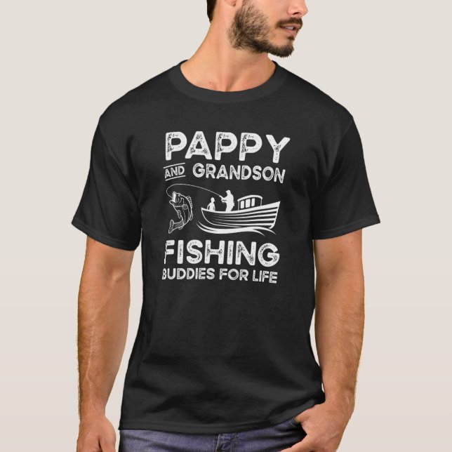 Camiseta Pappy E Neto Pescar Amigos Para A Vida, Presente M (Frente)