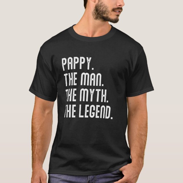 Camiseta Pappy Man Myth Legend Shirt Gifs Para Mulheres Eng (Frente)