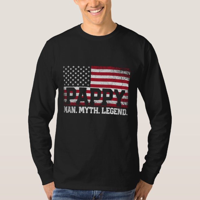 Camiseta Pappy The Man Myth Legend American Flag D (Frente)