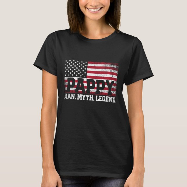 Camiseta Pappy The Man Myth Legend American Flag D (Frente)