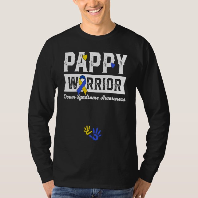 Camiseta Pappy Warrior Down Syndrome Awareness Family (Frente)