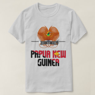 Camiseta Papua-Nova Guiné Bandeira e Casaco de Armas Patrió