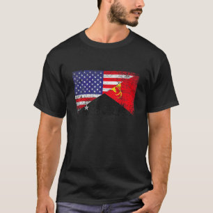 Camiseta Papua Nova Guiné com Distância Bandeira & Bandeira