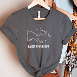 Camiseta Papua Nova Guiné Mapa de Forma de Terra do País