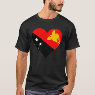 Camiseta Papua Nova Guiné Sinalizador Heart Love Papua New