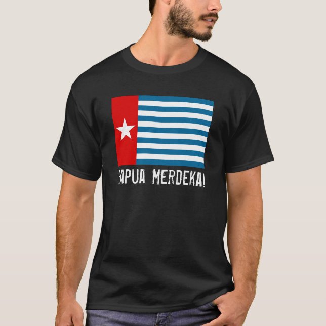 Camiseta Papua ocidental Merdeka! T-shirt da bandeira da (Frente)
