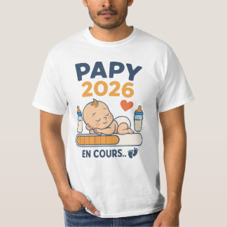 Camiseta Papy 2026 Idée Annonce Grossesse Futur Grand-Père 