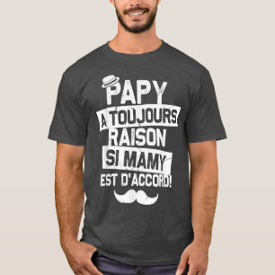Camiseta Papy Está Sempre Certo Se Mamãe Concordar Avós 44