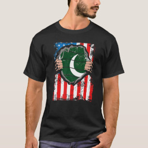 Camiseta Paquistanês American Grown Patriot Pakistan Flag f
