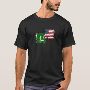 Camiseta Paquistanês EUA - Bandeira Americana do Paquistão