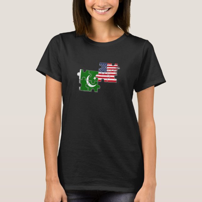 Camiseta Paquistanês EUA - Bandeira Americana do Paquistão (Frente)
