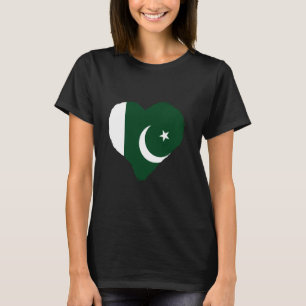 Camiseta Paquistanês Flag Heart Pakistani Pride Pakistani R