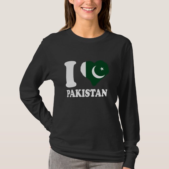 Camiseta Paquistão I Love Pakistan Pakistani Pride Pakistan (Frente)