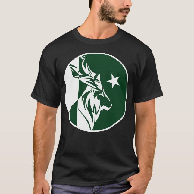 Camiseta Paquistão Markhor Pakistani National Animal Flag (Frente)