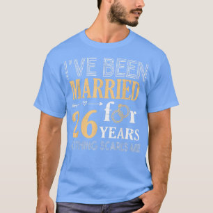 Camiseta Par de Alianças Eu Estou Casado Há 26 Anos Nada 