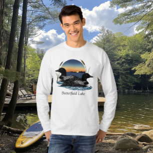 Camiseta Par de mergulhões do lago Butterfield
