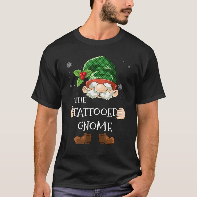 Camiseta Par de Natal do Grupo de Combinação Familiar Gnomo (Frente)