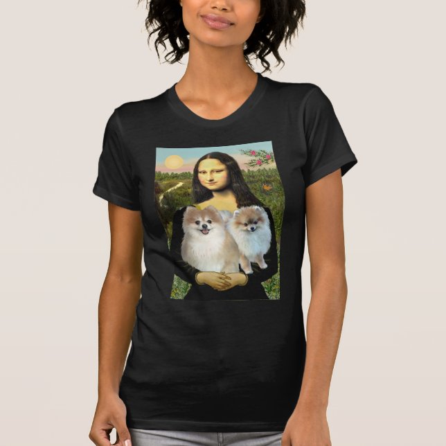 Camiseta Par de Pomerânia 3 - Mona Lisa (Frente)