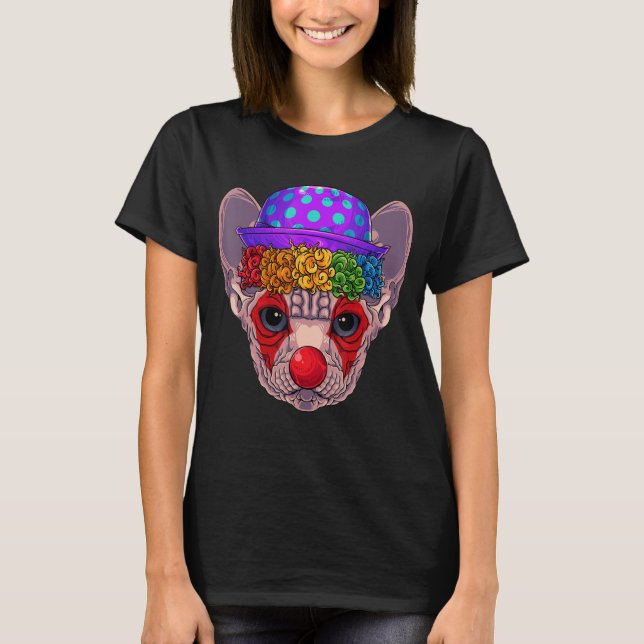 Camiseta Par de Tema de Gato do Fato de Carnaval de Sphynx (Frente)