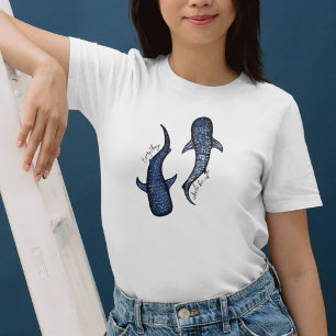Camiseta Par de Tubarões-Baleia do Oceano Inspirador