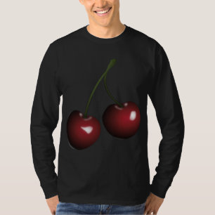 Camiseta Par delicioso do snack de Fruta de cerejas