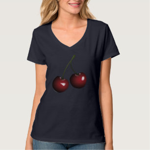Camiseta Par delicioso do snack de Fruta de cerejas