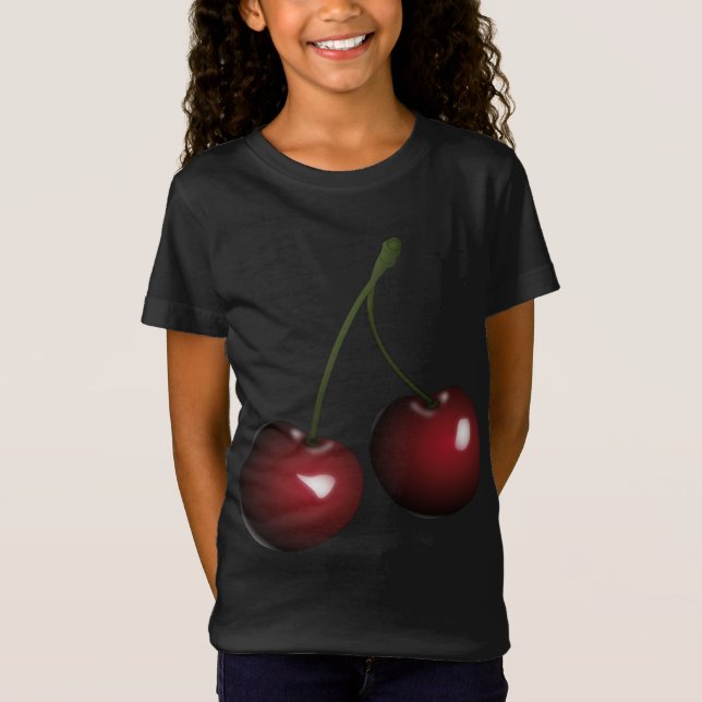 Camiseta Par delicioso do snack de Fruta de cerejas (Frente)
