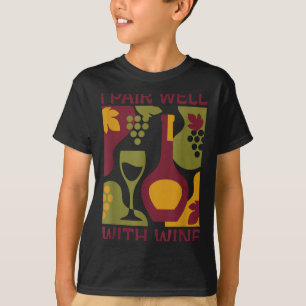 Camiseta Par divertido vinho retrô abstrato par de meados d