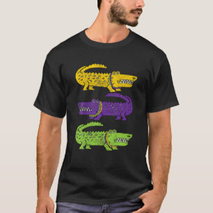 Camiseta Par do Partido Gras do Mardi Louisiana Crocodiles
