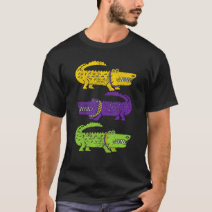 Camiseta Par do Partido Gras do Mardi Louisiana Crocodiles