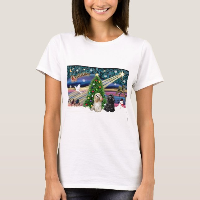 Camiseta Par Magia de Natal-Cocker (Frente)