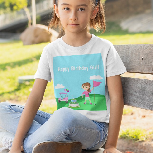 Camiseta Par Tee Chibi Girl Birthday Golf Party (Criador carregado)