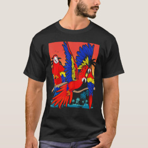 Camiseta Par Tropical de Aves Exótica de Aves Selvagem