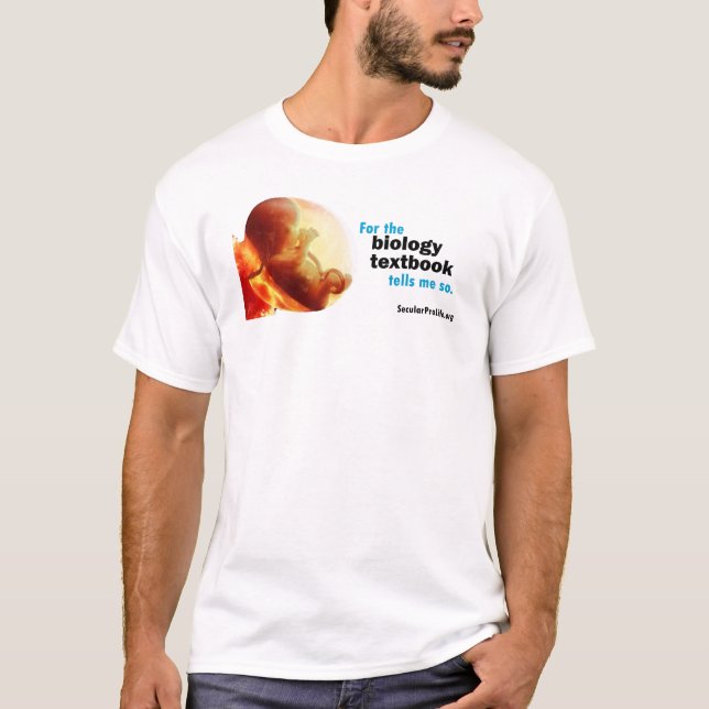 Camiseta Para a biologia o livro de texto diz-me assim… (Frente)