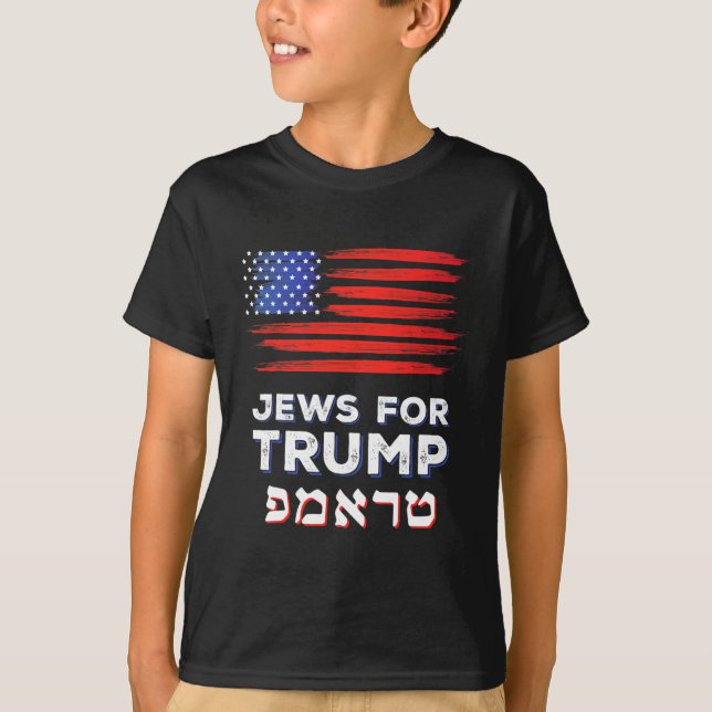 Camiseta Para a Eleição Judaica de Israel Hebraica Trump 20 (Frente)
