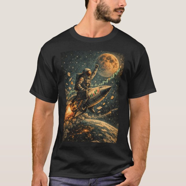 Camiseta Para a Lua - Trading Astronauta, Forex, Crypto (Frente)