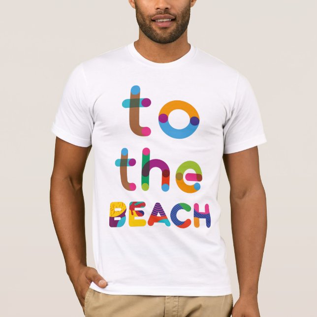 Camiseta Para a Praia texto colorido (Frente)