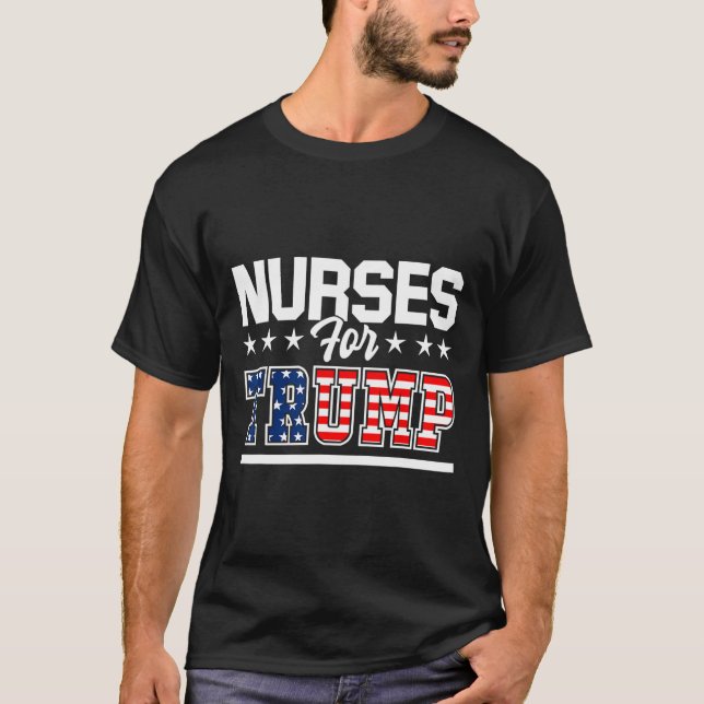 Camiseta Para a Trump America, Presidente 2020, Escrubos de (Frente)