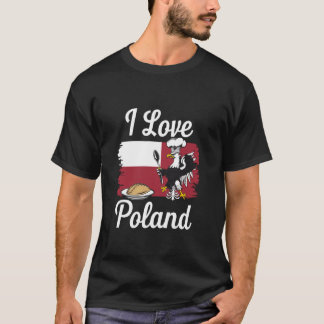 Camiseta Para Amantes da Polônia Amo Polônia Eu Amo Polônia
