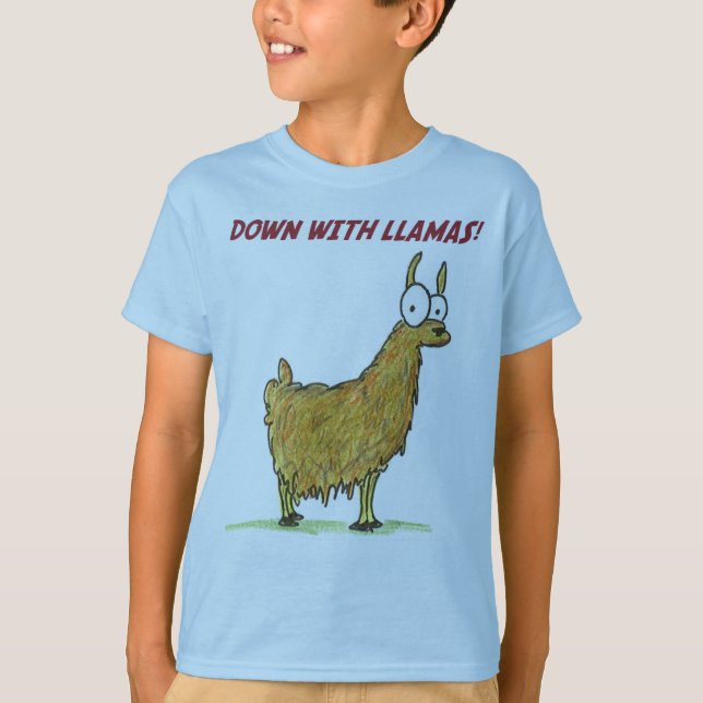 Camiseta para baixo com lamas (Frente)