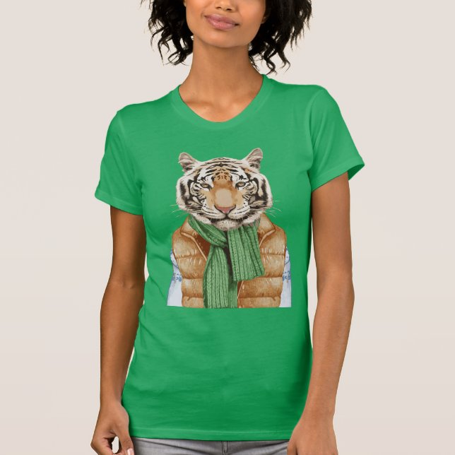 Camiseta Para baixo tigre da veste (Frente)