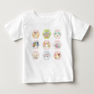 Camiseta Para Bebê 葩猫(flower cat/gato de flor)