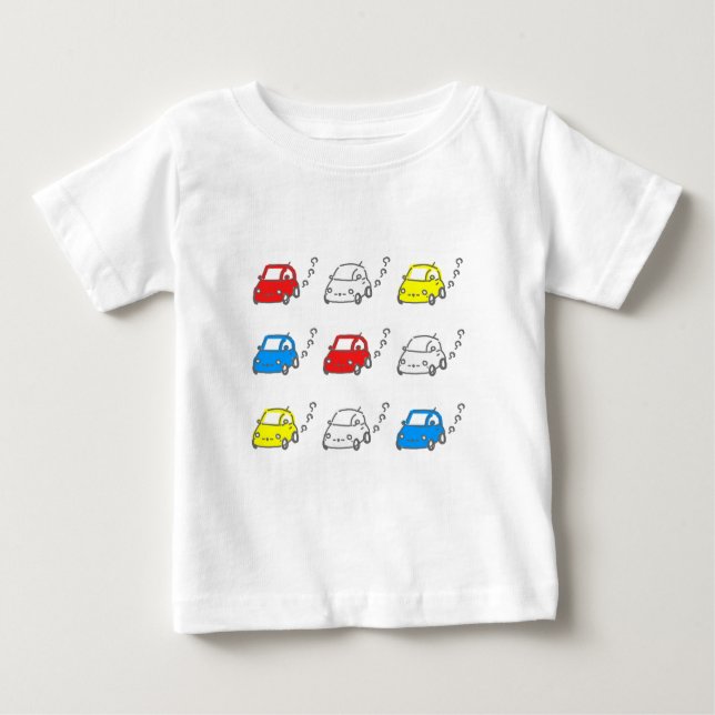 CAMISETA PARA BEBÊ くるま・クルマ・車 (Frente)