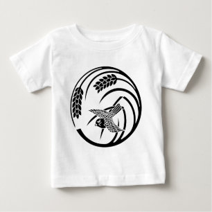 CAMISETA PARA BEBÊ 一 本 稲 の 丸 に 雀