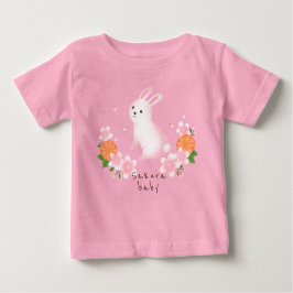 Camiseta Para Bebê 可愛い桜と白うさぎ ピンク 日本 和風 cherry blossoms