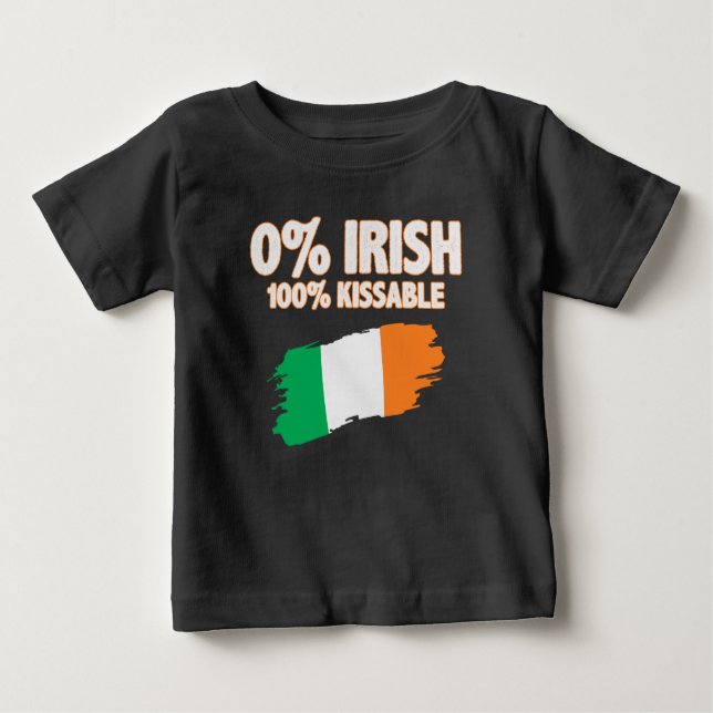 Camiseta Para Bebê 0% irlandês 100% (Frente)