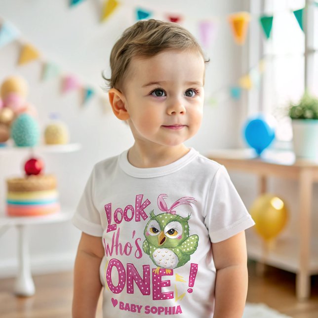 Camiseta Para Bebê 1º Aniversário Coruja (Criador carregado)