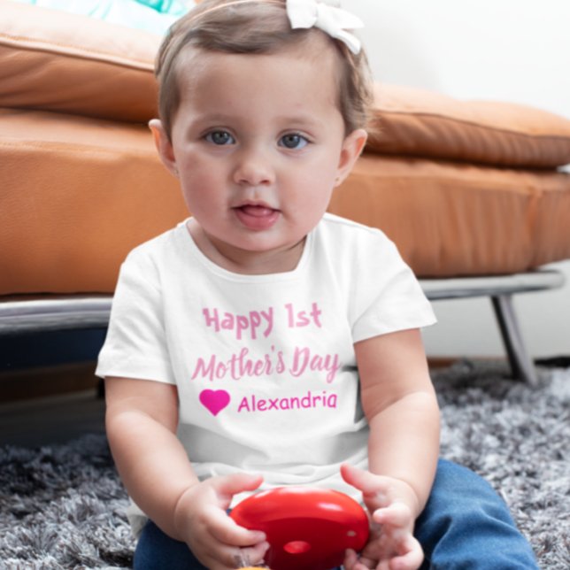 Camiseta Para Bebê 1º Dia das Mães (Criador carregado)