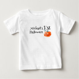 Camiseta Para Bebê 1º Halloween Abóbora Personalizado Bebê Menino