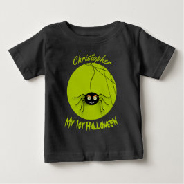 Camiseta Para Bebê 1º Halloween Assustador Aranha Personalizado